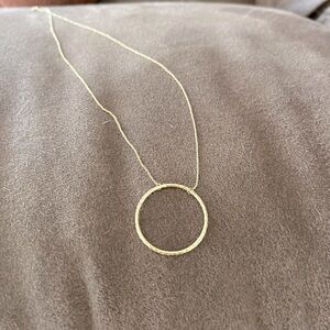 14K gold chain and hoop necklace